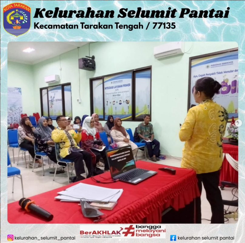 Kasi Pemberdayaan Masyarakat Kelurahan Selumit Pantai Menghadiri Rapat Koordinasi Laporan dan Evaluasi Pemberdayaan Kader Jumantik Dalam Pencegahan Penyakit Menular DBD 