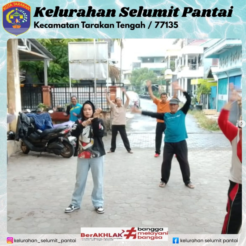 senam sehat di kelurahan selumit pantai