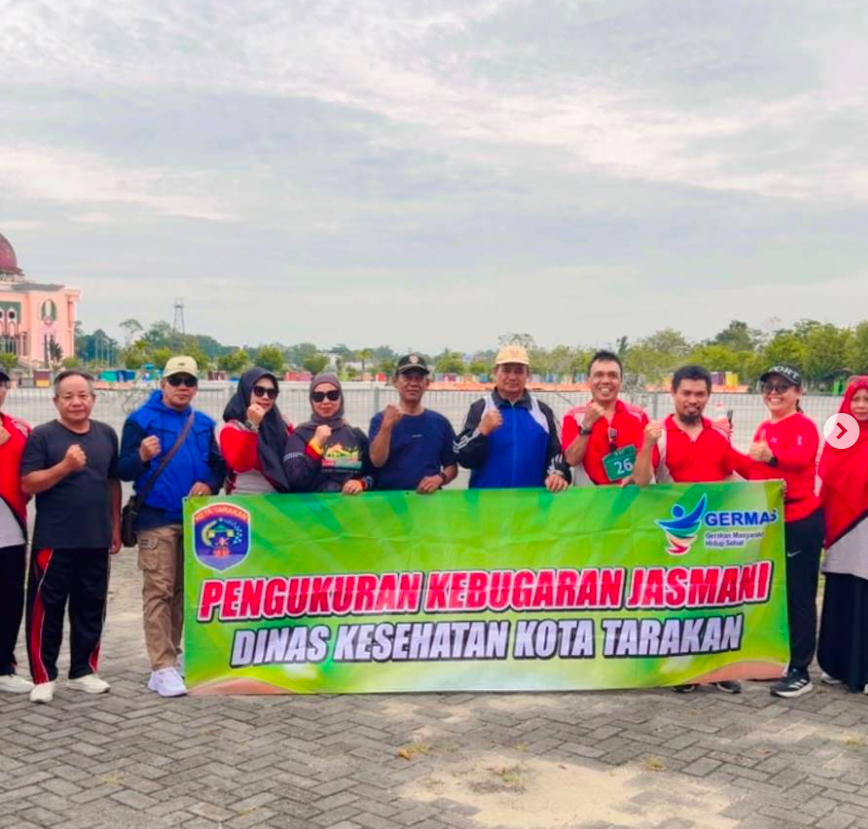 Selumit Pantai mengikuti kegiatan Pengukuran Kebugaran Jasmani yang di laksanakan oleh Dinas Kesehatan Tarakan