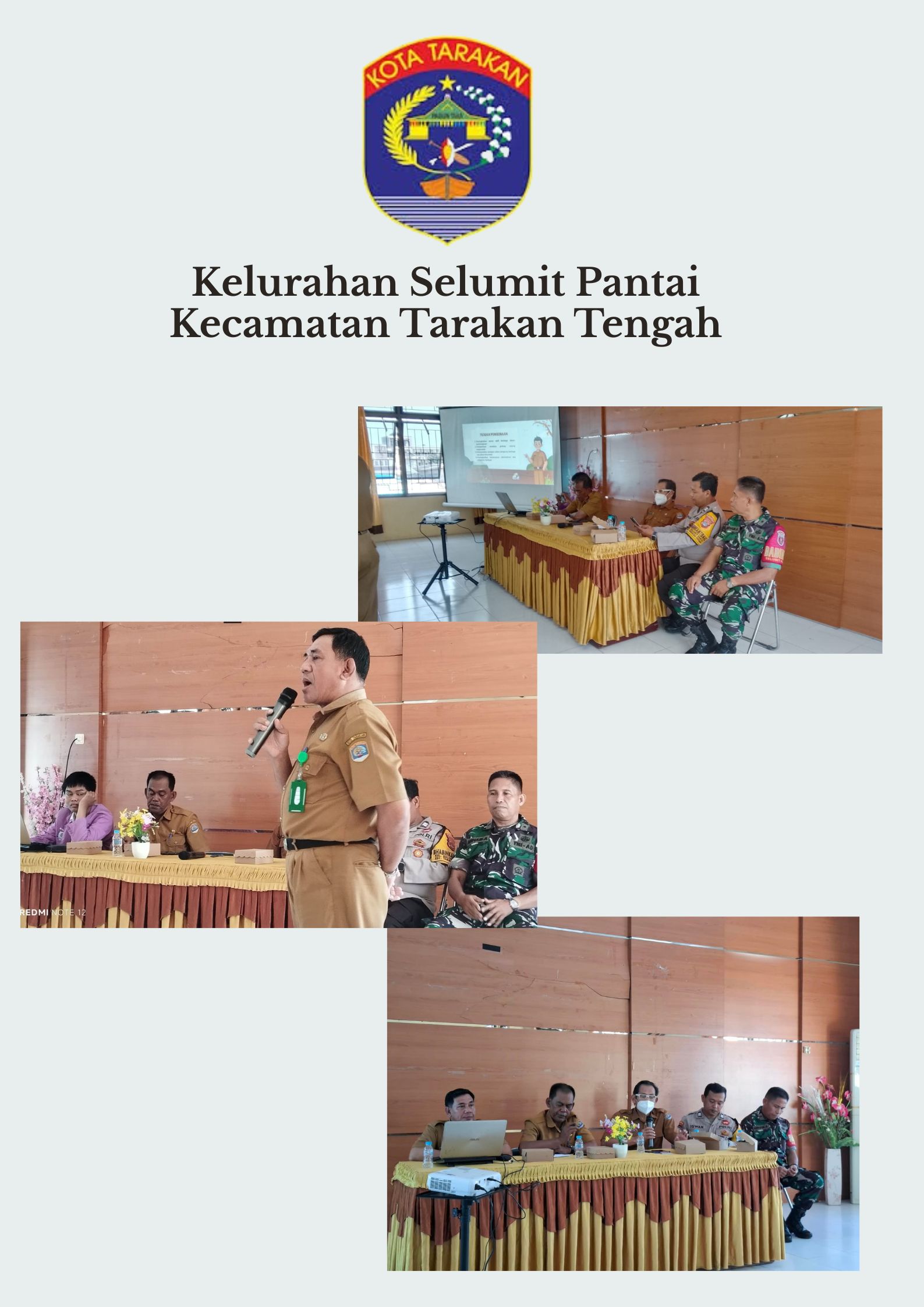 Lurah, Sekretaris Kelurahan, Kasi Tata Pemerintahan, Kasi Pemberdayaan Masyarakat, Babinsa, Babinkamtibmas, Ketua TP-PKK dan Lembaga Kemasyarakatan Kelurahan Selumit Pantai Melaksanakan Pembinaan Kepada Lembaga Kemasyarakatan Kelurahan Selumit Pantai di R